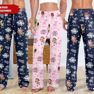 BEST DAD EVER Pajama Pants with Faces, Christmas Gifts for Dad Mom, Women Pajama Pants, Personalized Pajamas with Face, Custom Face Pants
