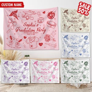 Personalized Graduation Party Decor 2025, Custom Nurse Graduation Tapestry Backdrop, Nursing School Graduation Backdrop, RN Nurse Grad Party