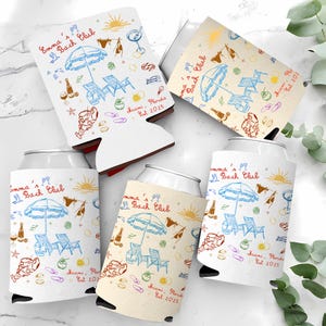 Personalized Coastal Bachelorette Can Cooler, Beach Bachelorette Party Can Coolers, Wedding Girls Weekend Drink Holder, Bridal Shower Favors