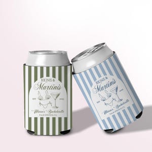 Bikinis and Martinis Can Cooler, Martinis Birthday Can Sleeves, Custom Cocktail Bachelorette Party Favors, Can Holder,Birthday Favors Koozie