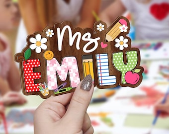 Personalized Teacher Name Magnets, Custom Teacher Wildflowers Magnets, Teacher Appreciation Gift, Teacher Magnet, School Magnets Gifts