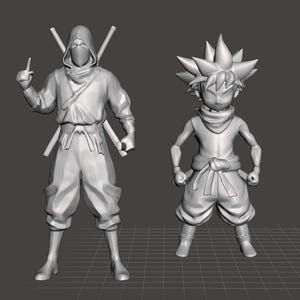 Ninja Team: Master and Apprentice STL Models for 3D Print
