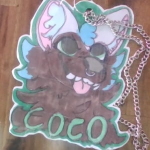 Fursuit badge, hand drawn