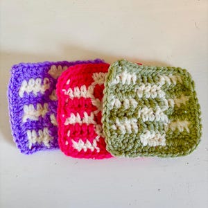 Crochet Checkered Coasters
