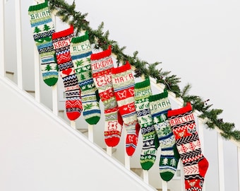 Modèle de tricot de bas de Noël Fair Isle (téléchargement numérique)