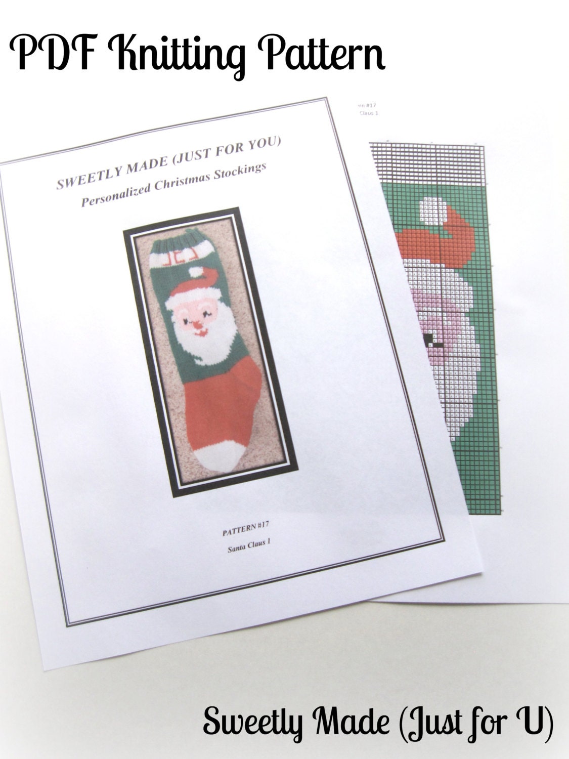 Santa Claus Knit Christmas Stocking Pattern (PDF Download) - Etsy