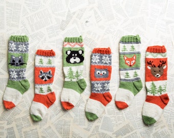 Forest Friends Stocking PATTERNS, Christmas Stocking, Christmas Stocking Patterns, Christmas Stocking Design, Christmas Knitting,