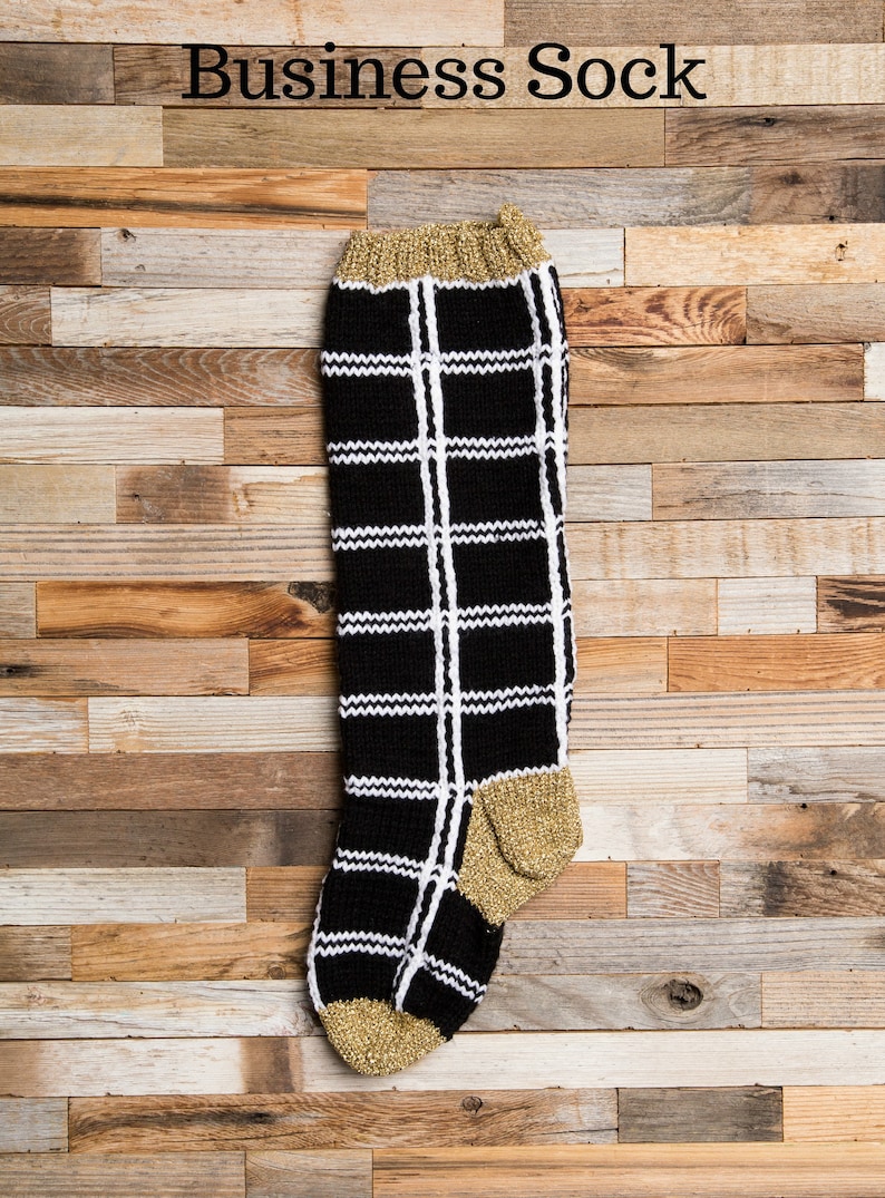 Christmas Stocking Black white and gold stockings Christmas Knitting Christmas Stocking Patterns Christmas Stocking Design
