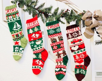 Christmas Movies PATTERNS, Christmas Stocking, Christmas Stocking Patterns, Christmas Stocking Design, Family Stockings, Love