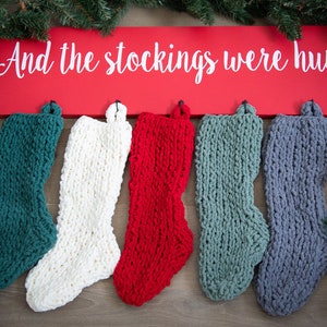 Chunky Knit Christmas Stocking: Chenille Style Yarn, 19&quot; Long