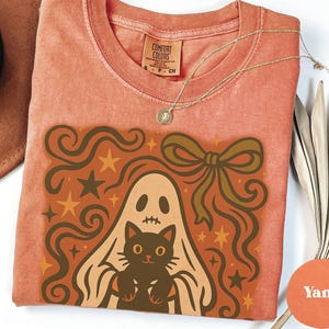 Halloween Shirt, Halloween Shirt, Retro Ghost Shirt, Cute Fall Shirt, Women&#39;s Halloween Tee, Pumpkin Season Tee, Cute Ghost