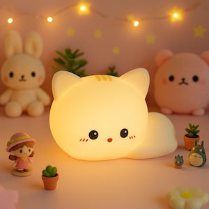 Cute Cat Night Lamp, LED Color-Changing, Cat Lover Gift, Gift idea for him/her, kid's bedroom