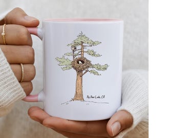 Bald Eagle Mug, Jackie and Shadow Inspired Mug, Big Bear Lake California, Eagle Cam Watcher, Eaglets in the Nest