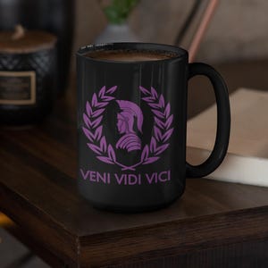 Römisches Reich Kaffeetasse - Veni Vidi Vici Zitat - Geschichtsliebhaber Geschenk, Liebhaber der römischen Geschichte, Geschenk für Ehemann, Denken an das Römische Reich