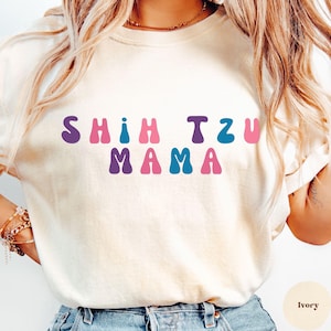 Chemise pour chien maman shih tzu, chemise maman chien, chemise papa chien, cadeau pour amoureux des animaux de compagnie, chemise propriétaire de chien, t-shirt chien mignon, t-shirt amoureux des animaux, unisexe