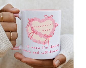 Coquette Sagittarius Zodiac Mug, Birthday Gift For Leo, Leo Coffee Mug, Leo Energy, Cute Zodiac Coffee Cup, Astrology Mug, Zodiac Gift