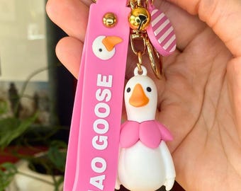 Cute Kawaii Tiao Goose Keychain, Adorable Tiao Goose Bag Charm, Funny Goose Accessory, Gift for Goose Lovers,