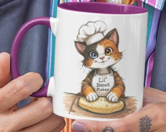 Kitty Keks Becher, Katzenbecher, lustiges niedliches Katzenliebhaber Geschenk, Kawaii Becher, Katzenväter, Katzenmütter, Kaffee-Teetrinker, Strumpf Stuffer, Kochkatze