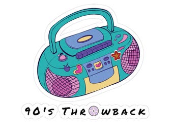 90s Throwback Sticker, Retro CD Player Sticker, Vintage Sticker, Nostalgic 90s Style, Colorful CD Player Sticker, 90s Music Lover Gift