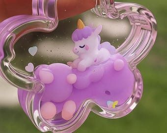 Cute floating Unicorn Keychains, Resin Shaker Charm, Acrylic Keychain,  Water Filled Key Chain, Kawaii Unicorn, Glitter Filled Confetti