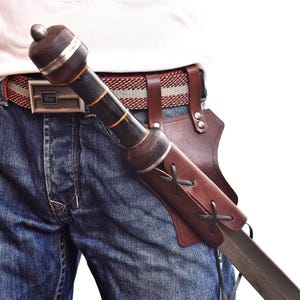 Handmade Leather Sword Scabbard Frog Belt Holder Sword Holder for LARP, Cosplay & Fantasy Costumes