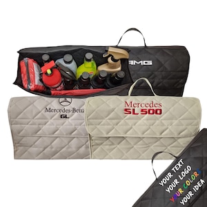 Sacoche de rangement pour voiture avec broderie personnalisée de la marque de voiture avec votre logo et les couleurs de broderie MERCEDES