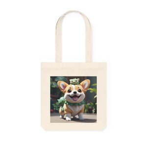 Eco friendly Corgi Woven Tote Bag