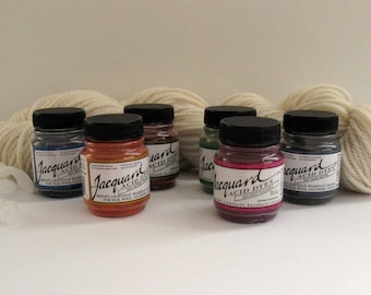 Coloranti acidi, Jacquard (Kit di sei vasi .5oz per fibre proteiche e la maggior parte delle calze di nylon - solo uso aceto e calore)