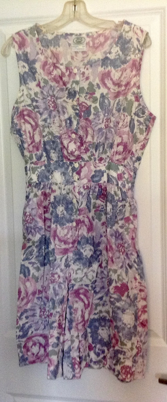 VTG Laura Ashley gray mauve floral short playsuit