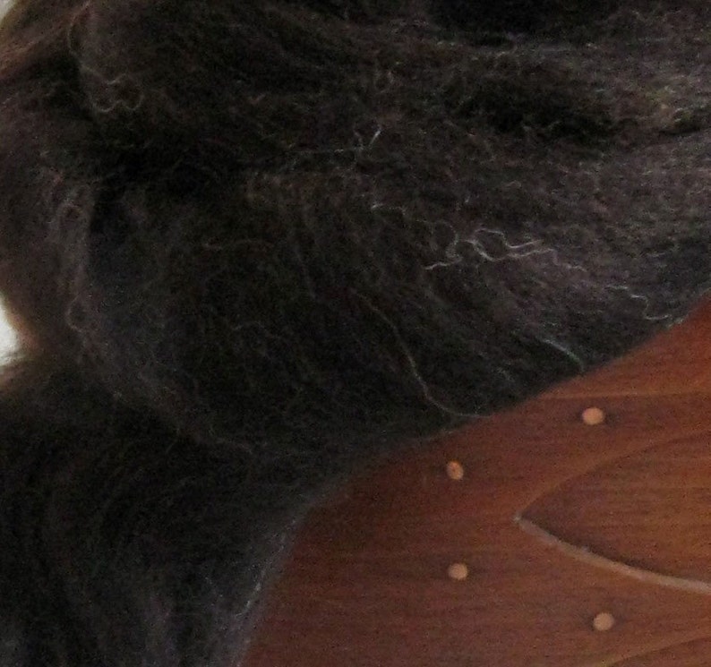 spinning fiber combed top EcruUndyedNatural Brown Jacob wool roving 6.1 ounces
