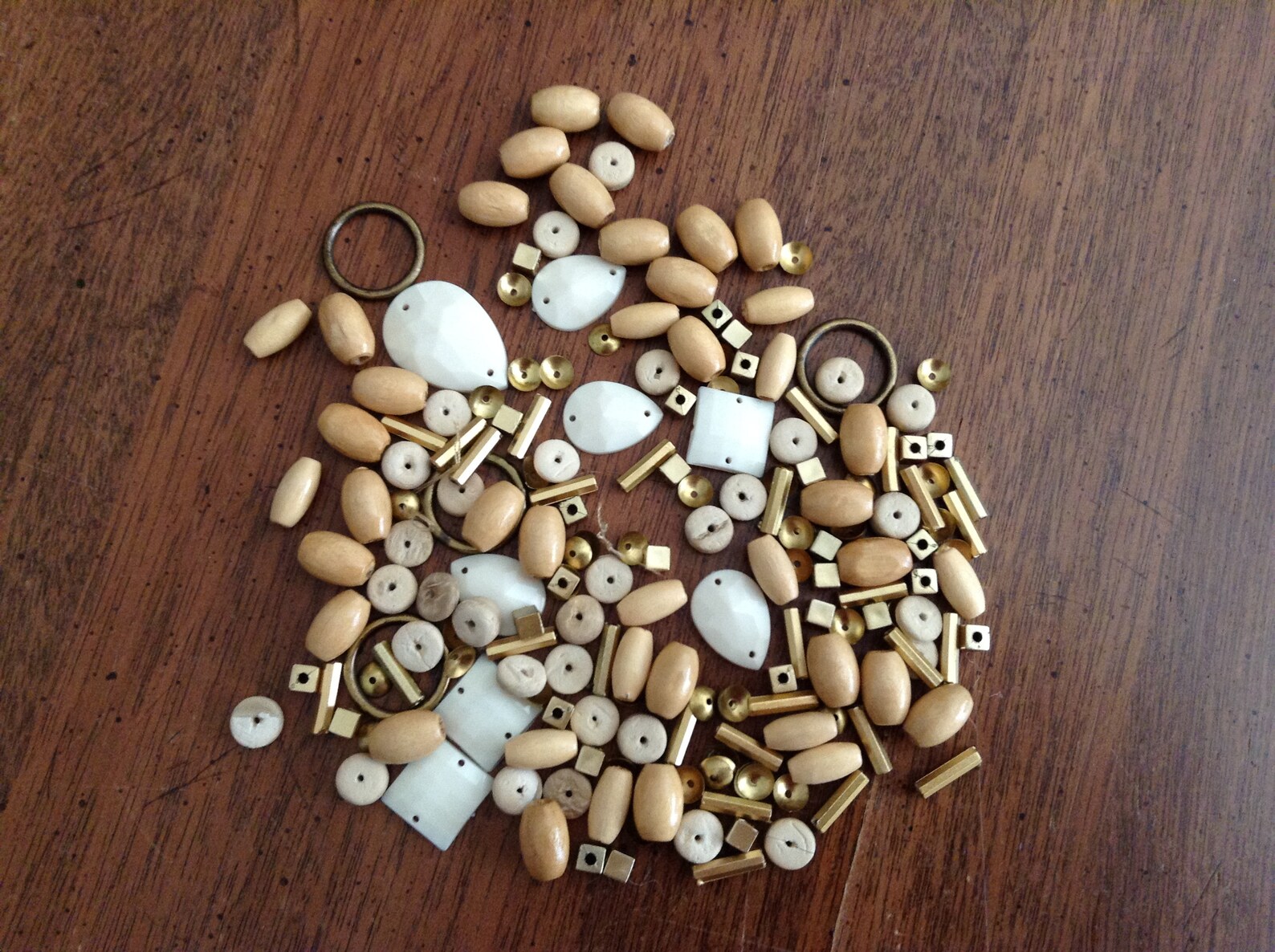 Lot of wood beads bugle beads round wood beads square metal Etsy