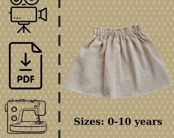 skirt, kids skirt, pdf download, digital product, birthday, kids skirt pattern, kids skirt sewing pattern, girls skirt sewing pattern, A4