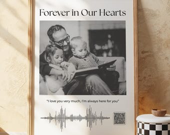 Custom Voice Recording Gift Soundwave Art QR Code Gift Personalized Gift Sympathy Gift For Loss Memorial Gift For Him Unique Gift For Dad