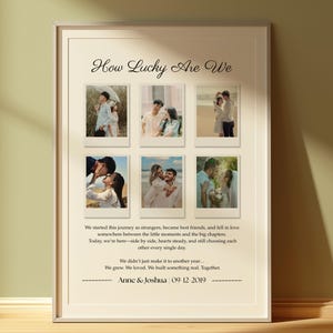 Custom Polaroid Frame Anniversary Gift For Him 1 Year Wedding Anniversary Gift for Boyfriend Custom Picture Collage Gift For Her Template