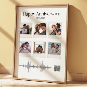 Custom Soundwave Art QR Code Voice Recording Gift Voicemail Gift For Her Personalized Soundwave Wall Art Anniversary Gift For Boyfriend Gift