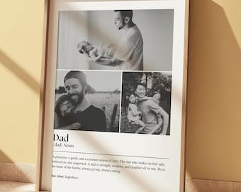 Custom Dad Definition Print Valentines Gift For Him Custom Portrait Gift For Dad Birthday Fathers Day Gift For Him Christmas Gift For Dad
