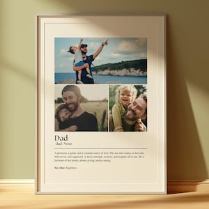 Custom Photo Collage Unique Gift For Dad Definition Print Fathers Day Gift For Him Best Dad Gift Personalized Photo Wall Art Gift For Dad