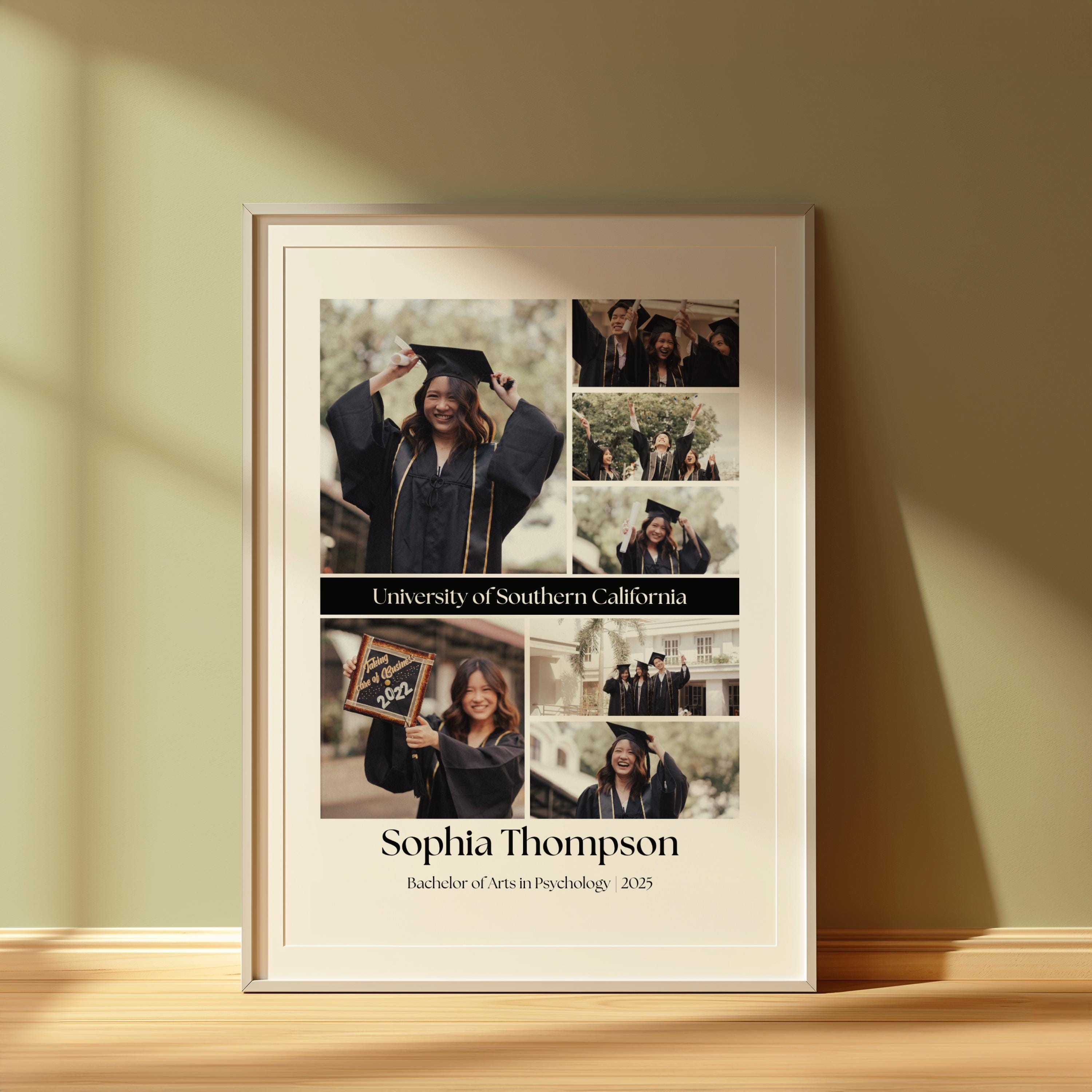 Grad Picture Collage Personalized Photo Collage Graduation Template Custom Graduation Gift ...