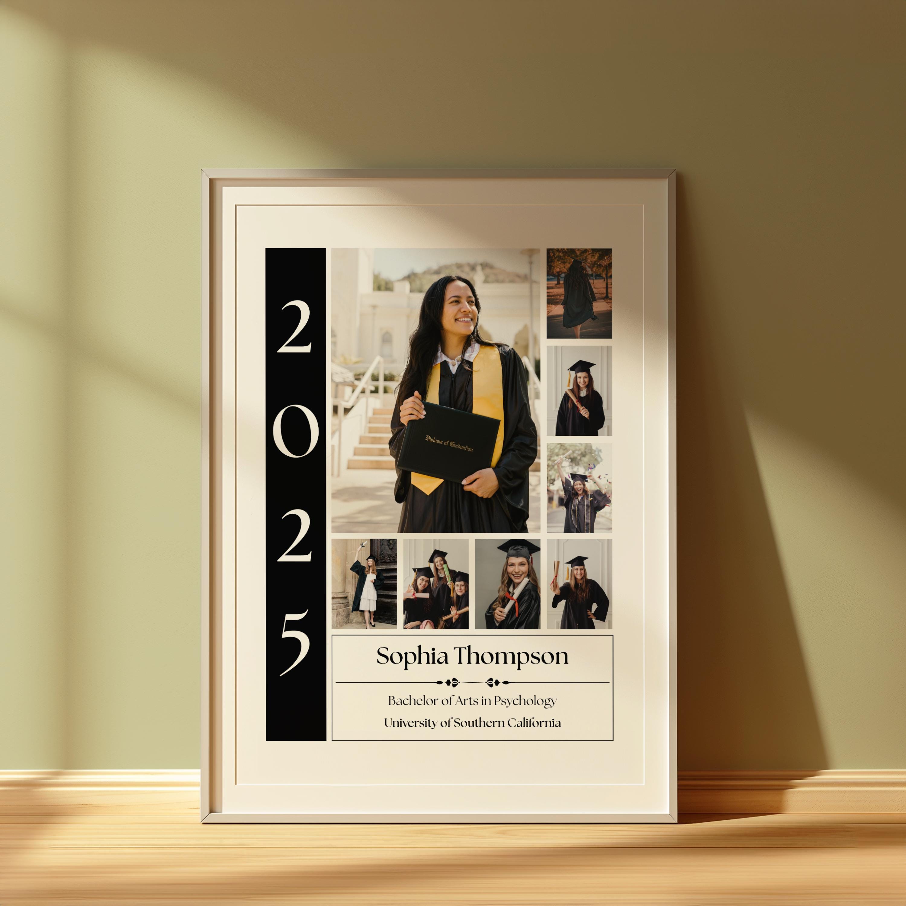 Personalized Graduation Photo Collage Template College Custom