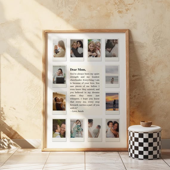 Mothers Day Gift Custom Polaroid Picture Frame Template Custom