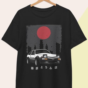 Op initial D geïnspireerd Hachiroku-auto-T-shirt, AE86-shirt, Fujiwara Tofu-t-shirt bezorgauto, Japans anime-mangarace-T-shirt, klassieke autocadeau