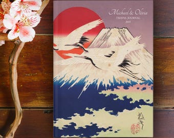 Gepersonaliseerde Japan-reisdagboek: notitieboek Ukiyo-e Fuji Mountain