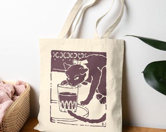 Natsume Soseki Cat Tote Bag: Japanese Literature Art