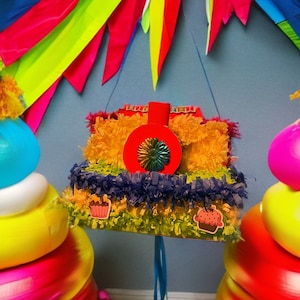 Train piñata-birthday party decor - face piñata