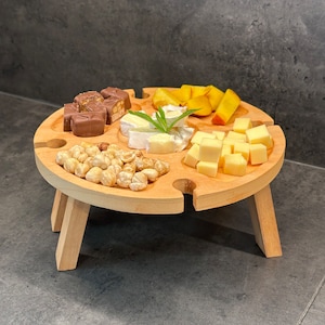 Folding Bed Tray, Serving Picnic Table, Outdoor Picnic Wine Table, Picnic table, Wooden Portable Table, Wine Wooden Portable Table Tray