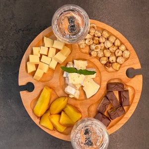 Wooden Portable Table, Folding Bed Tray, Serving Picnic Table Gift Oak Tray, Outdoor Picnic Wine Table, Picnic table, Sommelier Wine Board