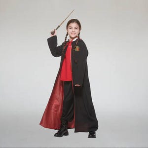 Wizard Robe Childrens.Merlin Potter Costume.Hogwart School uniform.Outfit Gryfindor cloak.Kids Potter cape.Girls Long Wizard Cloak.Helloween