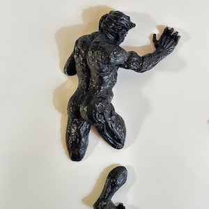 Climbing Men Wall Sculpture.Large Design Statue Climbing Man.Adventurer Travel Accessory.Acrobat Rock Climber.Hanging Background figurine
