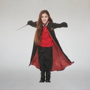 Hermione Granger Costume Kids,Slythrin Long Robes.Wizard School cloak.Harry Helloween Outfit.Gryfindor Quiditch uniform. carnival cosplay