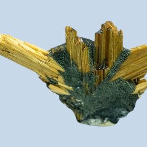 Rutile on hematite from brazil, golden rutile crystal cluster, rare brazilian mineral, raw natural crystal, thumbnail collector crystal